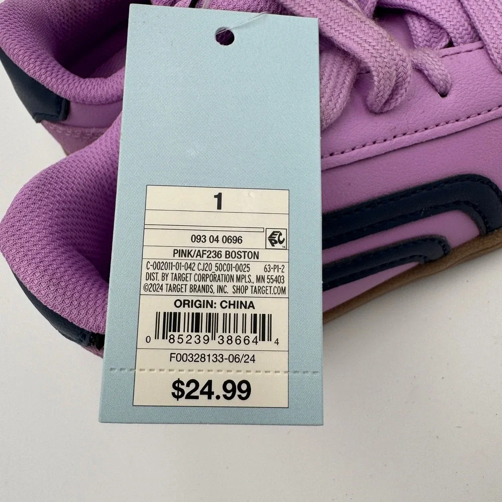 Cat & Jack Boston Court Kids Sneakers Size 1 Pink Purple NWT